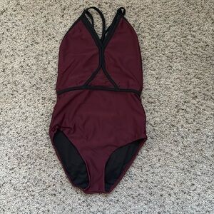 Gorgeous maroon and black Five Dancewear leotard